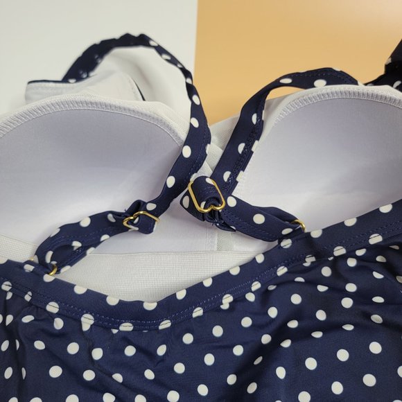 FULLFITALL Women's Plus Size Tankini Swimsuits Two Piece Bathing Suits size 14 - Picture 7 of 16